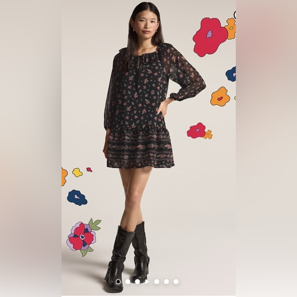 Floral Black Dress